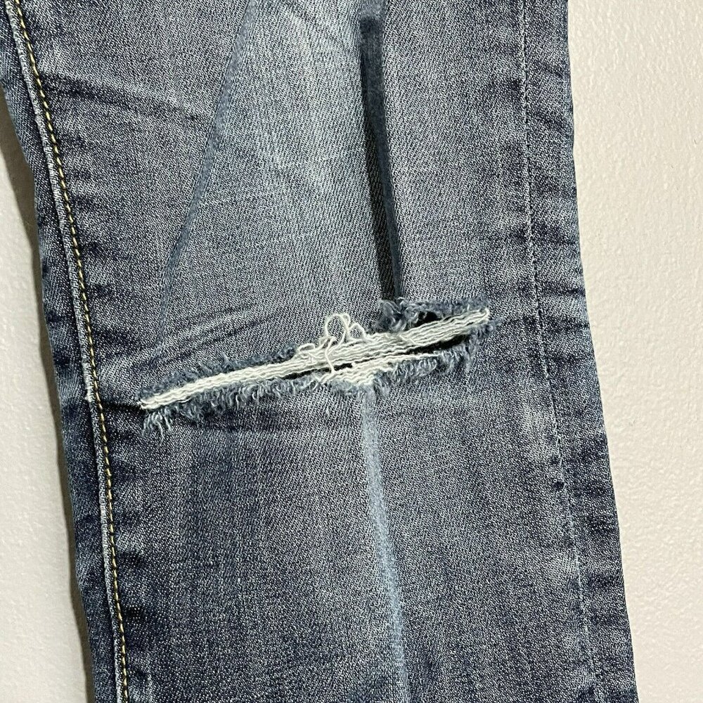 Driftwood Straight Skinny Jeans Women Size 27 Distressed Washed Retro Moto Biker - Picture 7 of 12